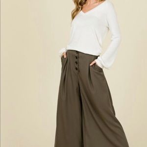 Wide Leg Gaucho Pants